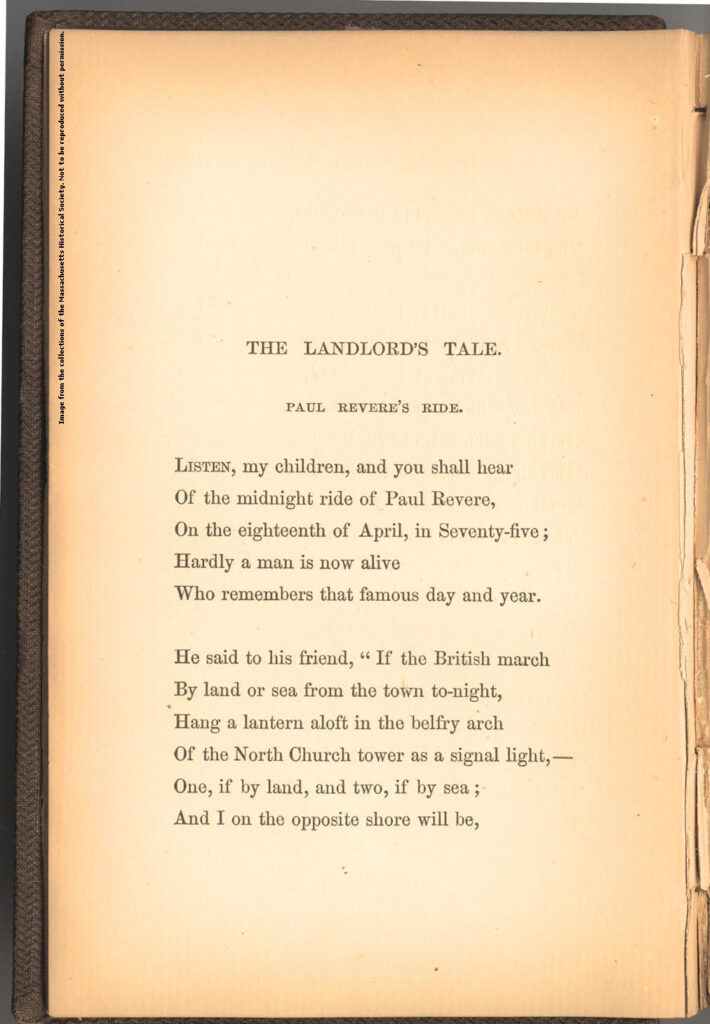 Henry Wadsworth Longfellow publishes his poem Paul Revere’s Ride