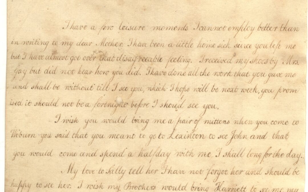 Letter from Maria Revere to Rachel Revere, 1801