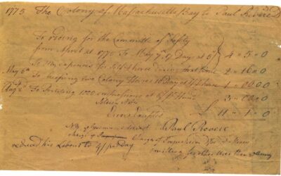 Paul Revere Invoice to the Massachusetts Bay Colony, 1775