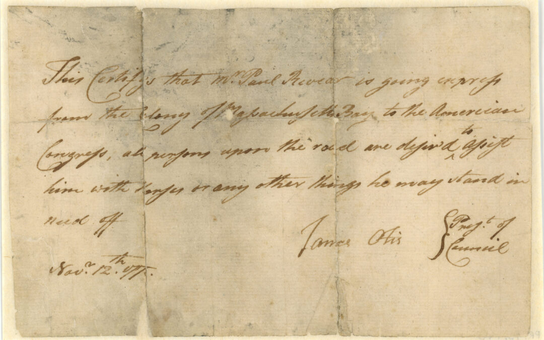 Pass for Riding, 1775